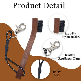 GRSECPO brush featuring stainless steel clip resists rust and secures neatly