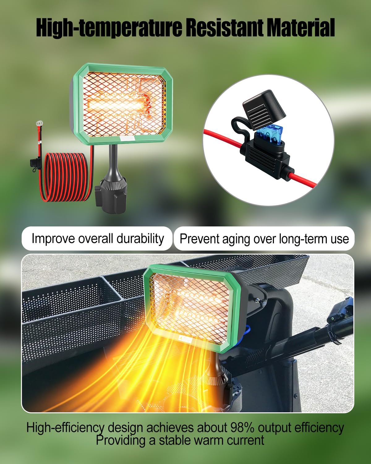 GRSVDF installation guide illustration showing compatibility with Yamaha, Club Car, EZGO