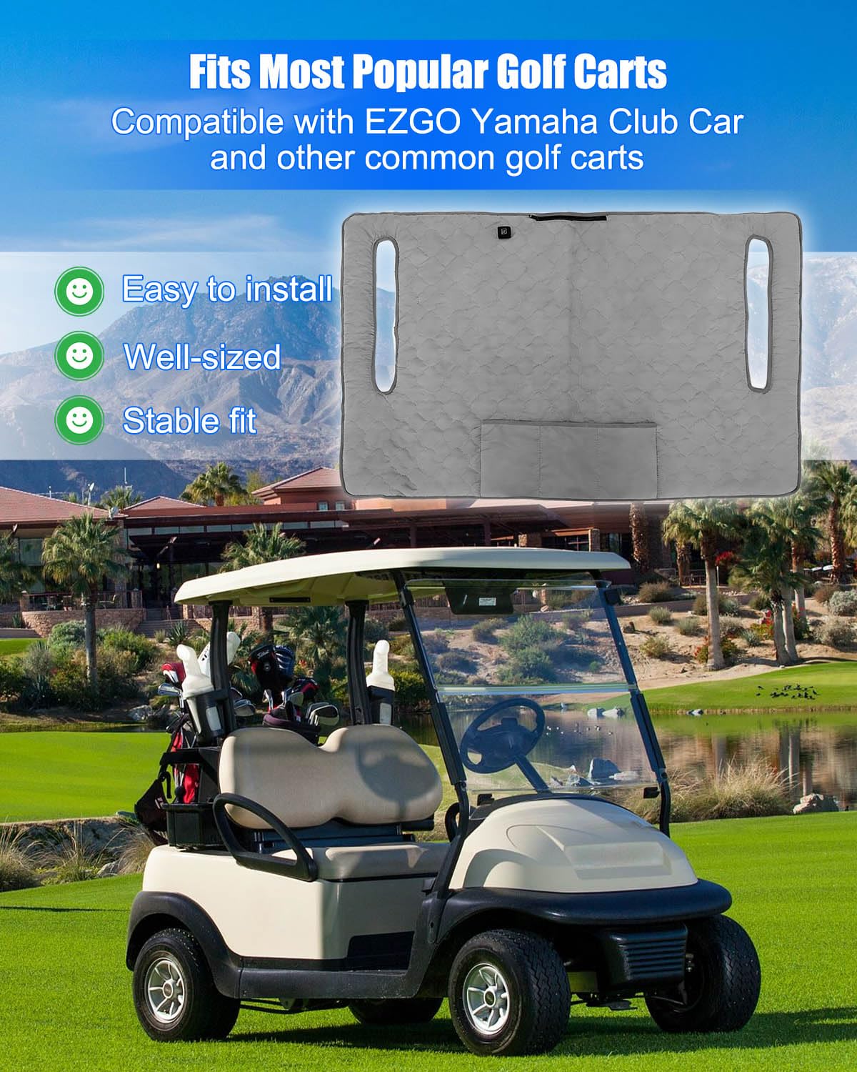 GRSVDF seat cover non-slip backing keeps the cover secure during trips.