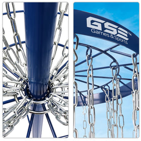 Four ground stakes enhance stability for backyard and park practice sessions