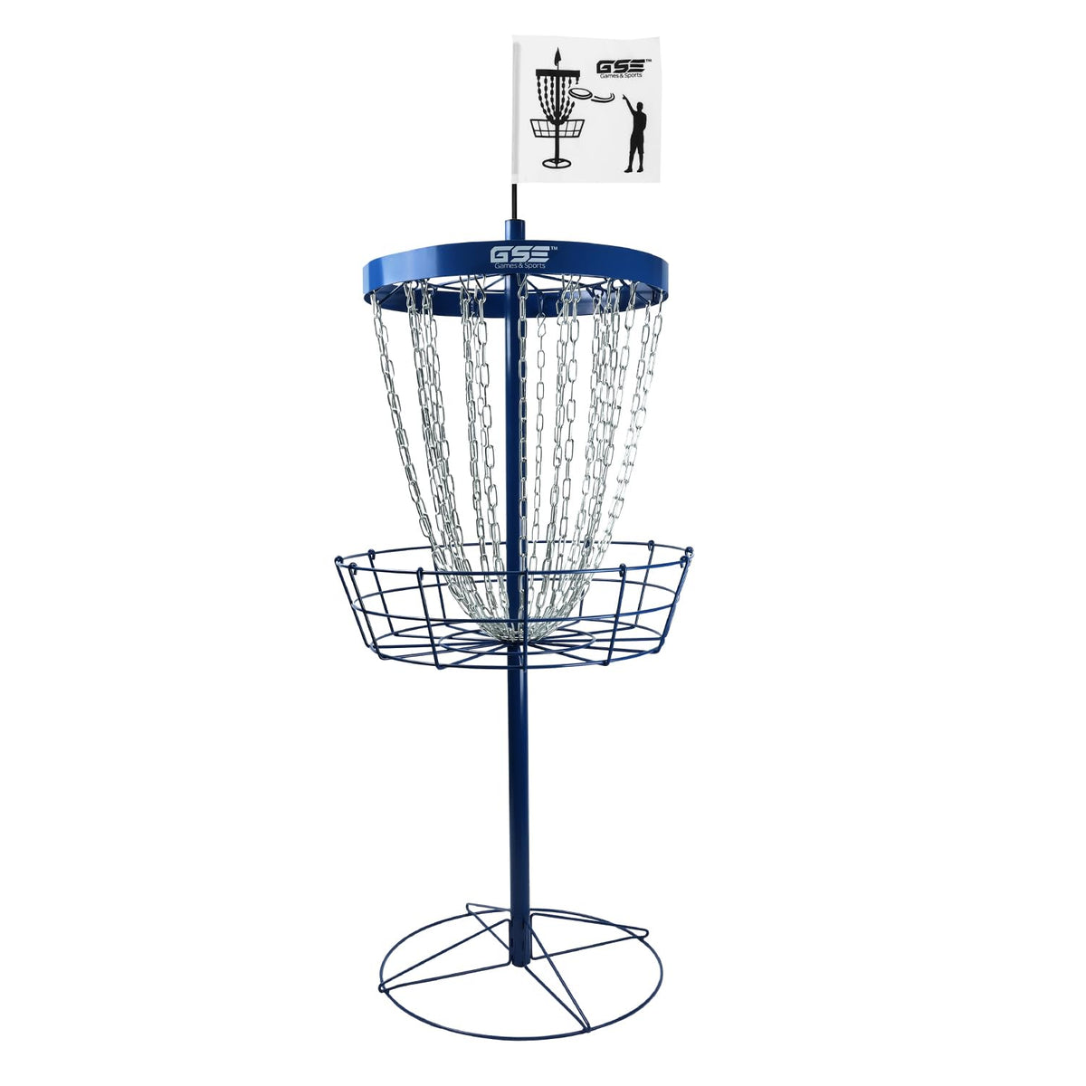 GSE Deluxe Protable Disc Golf Basket ready for outdoor practice and games