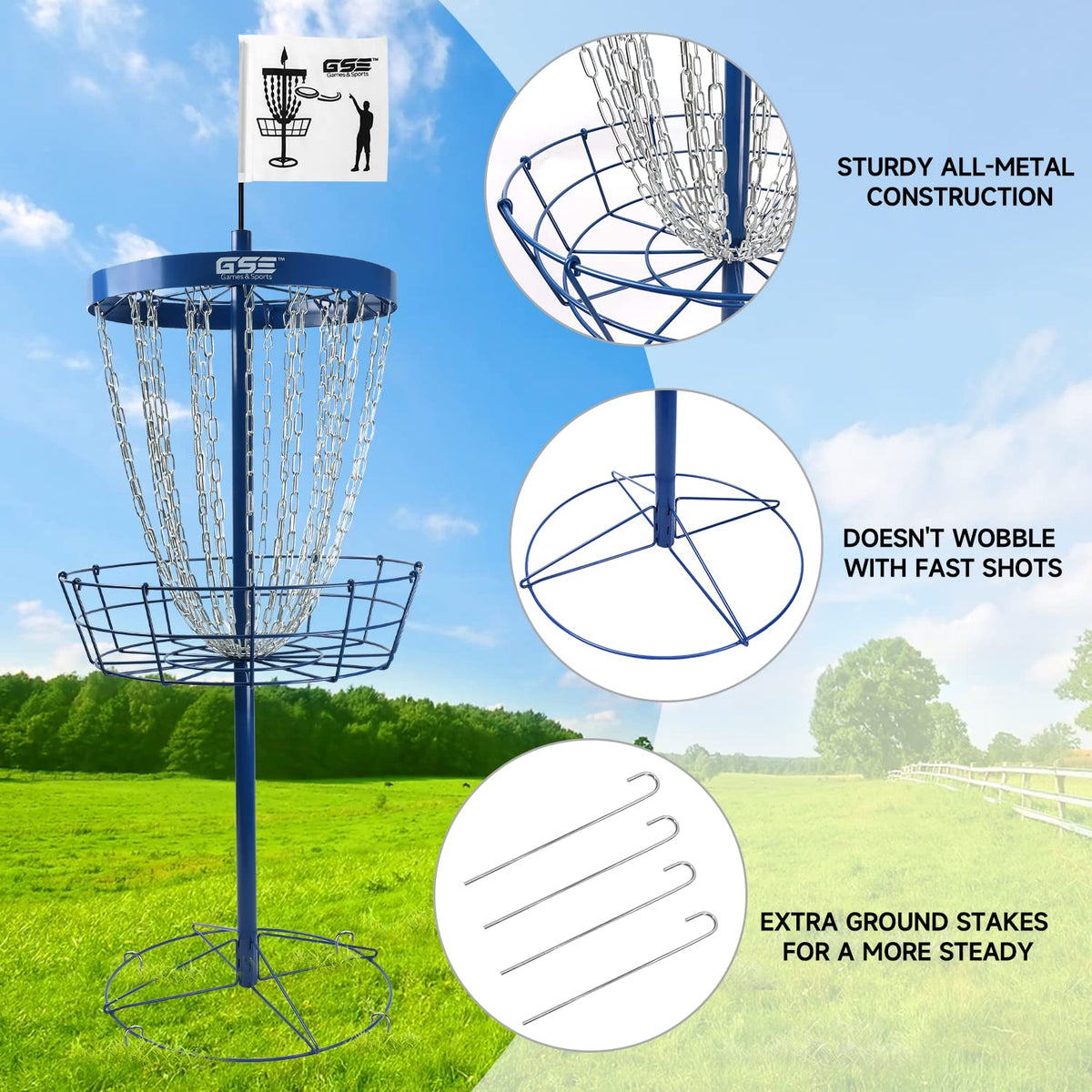 Easy setup with no tools and high-visibility flag helps locate target