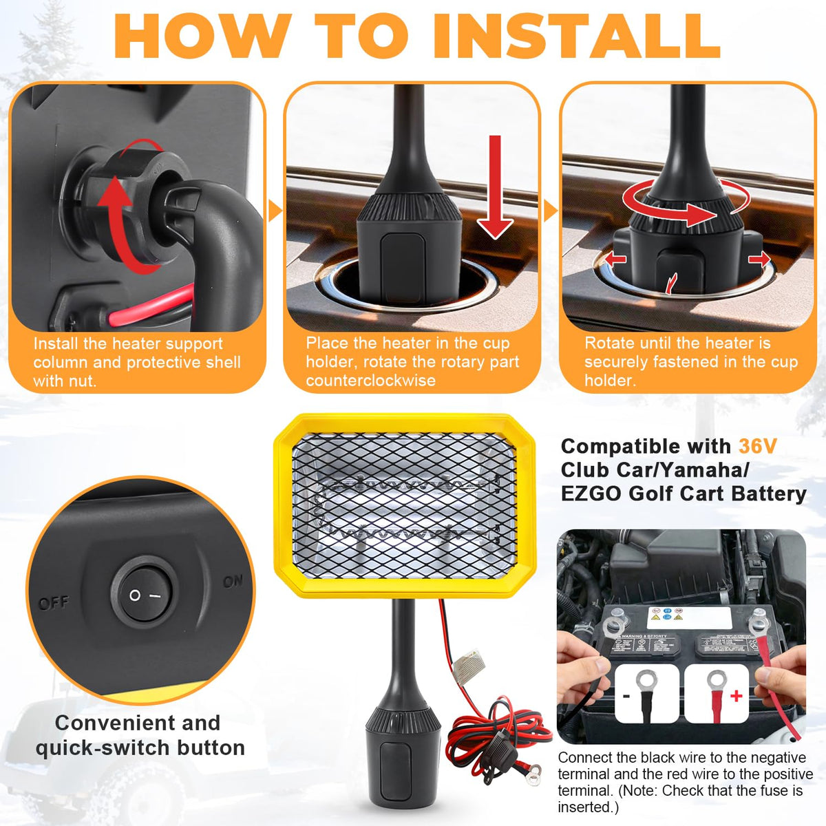 GSQQTE cup holder adapter ensures quick heat placement.
