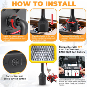 GSQQTE cup holder adapter ensures quick heat placement.