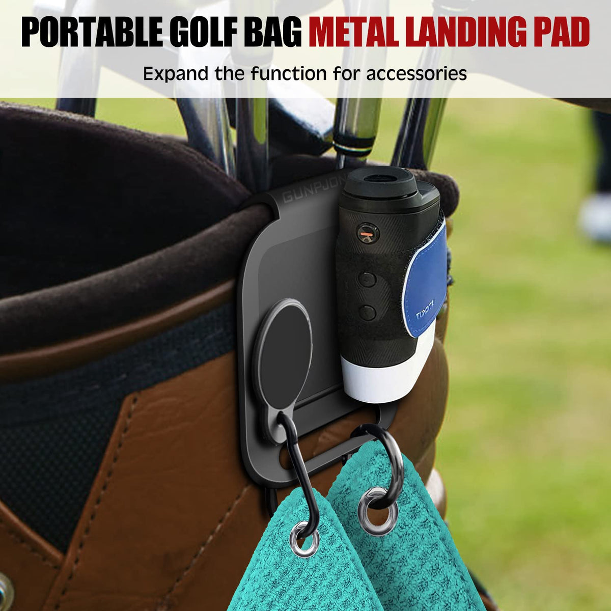 GUNPJONE curved landing area accommodates multiple magnetic accessories on various bags
