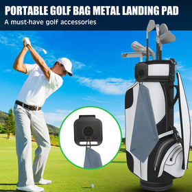 GUNPJONE magnetic towel clip attachment demonstrates secure mounting on any golf bag