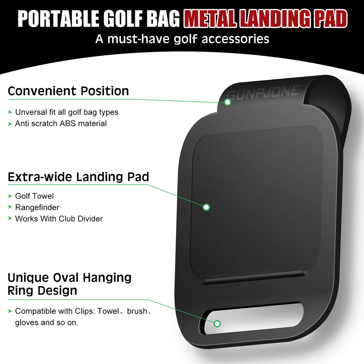 GUNPJONE rangefinder magnetic strap enables hands-free use during a swing