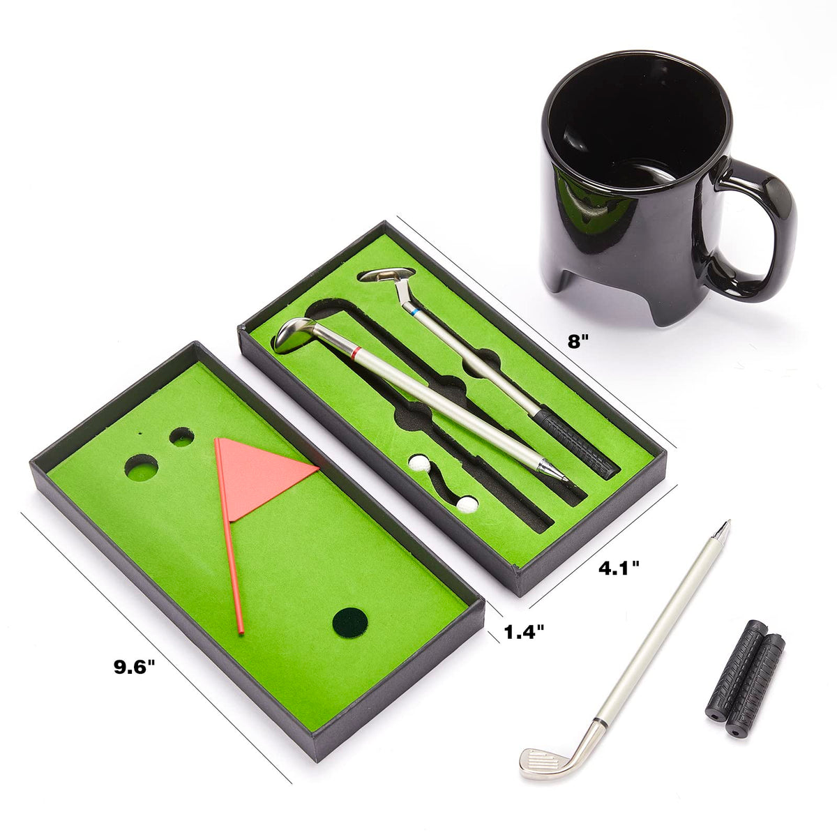 GUTE Golf Mug with ball indentation ready for quick coffee breaks