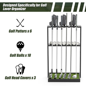 GUULIBERA six-club rack neatly stores gear for quick selection