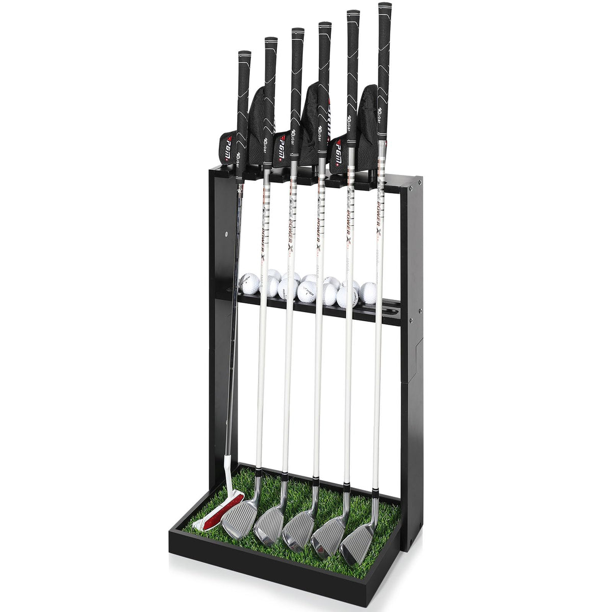 GUULIBERA wooden putter stand keeps clubs organized and within reach