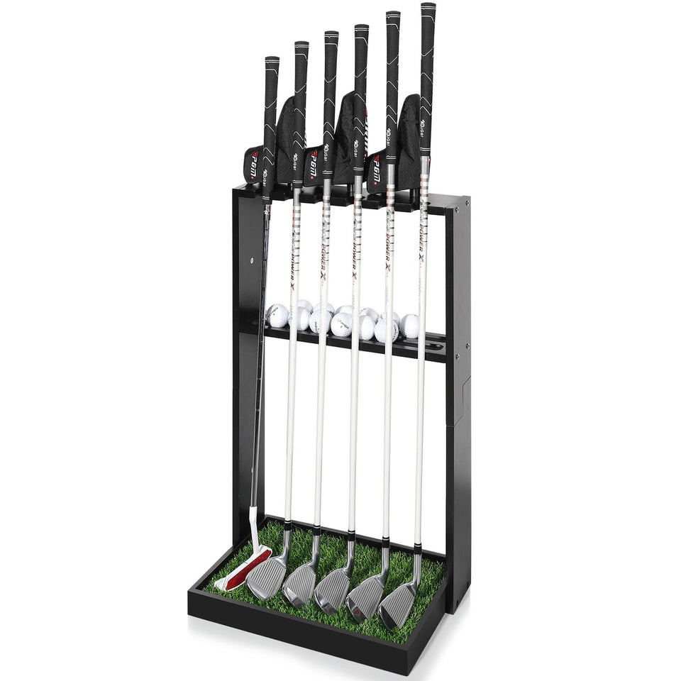 GUULIBERA wooden putter stand keeps clubs organized and within reach