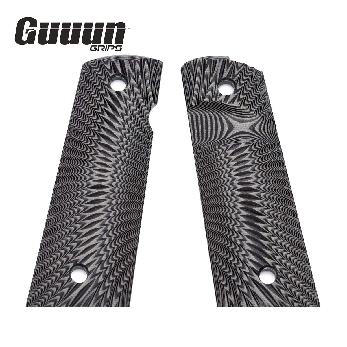 Guun G10 grips featuring Ambi safety cut for easy left-right access.