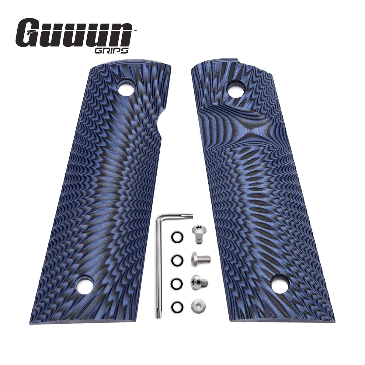 Durable G10 phenolic material grips designed to resist deformation over time.