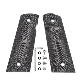 Guun G10 grips on full-size 1911 with sunburst texture for secure grip.
