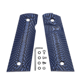 Guuun G10 grips for full-size 1911 with magwell and sunburst texture for secure control.
