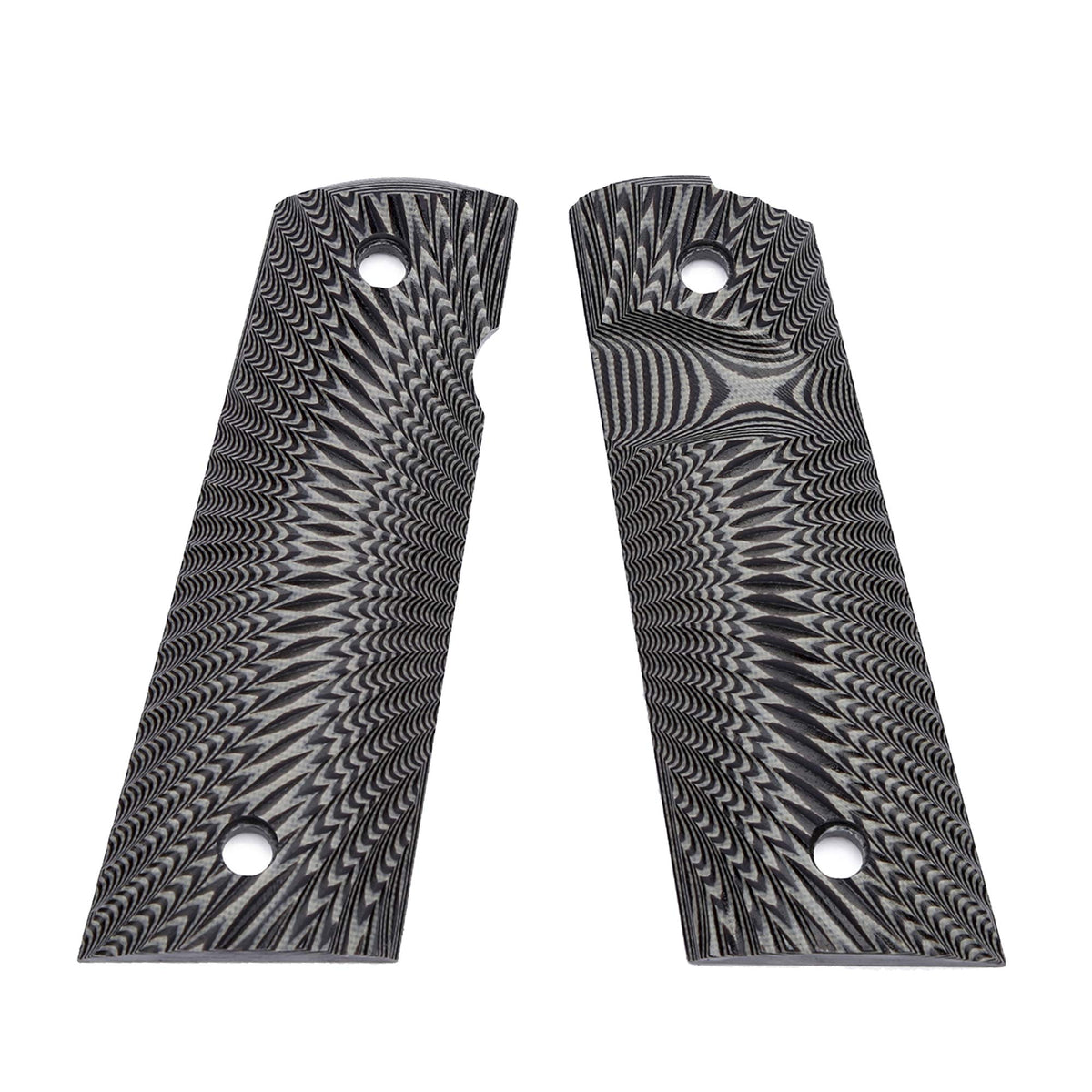 Guun G10 grips shown with screws and hardware for installation.