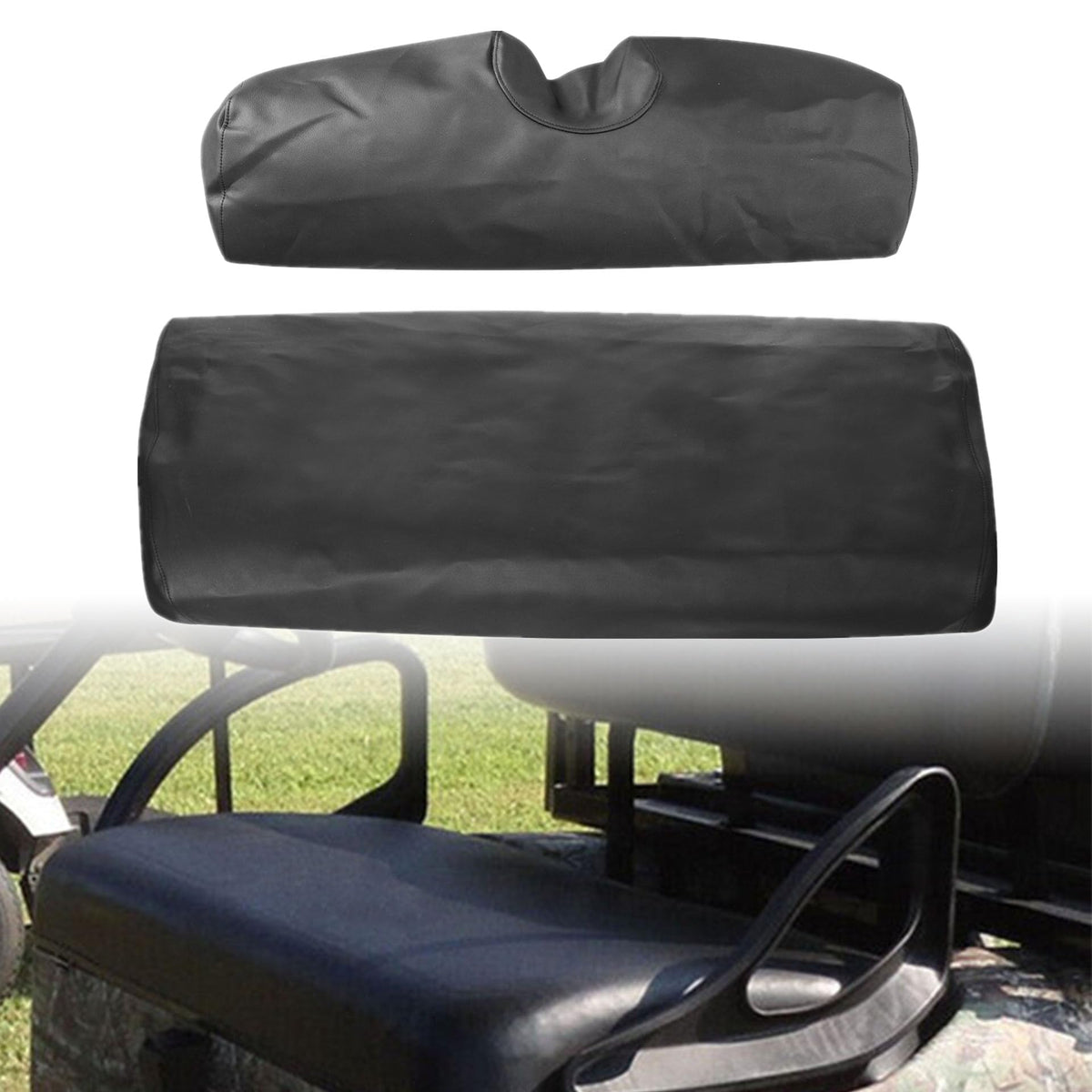 GXARTS front leather seat cover for E-Z-Go TXT enhances durability and style.
