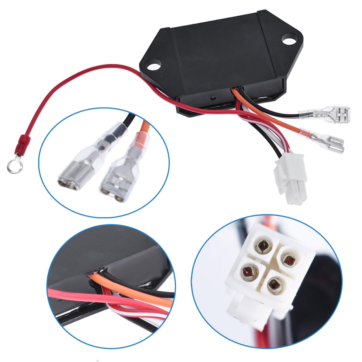 Installation view highlights simple wiring fit for EZGO 4-cycle engines.