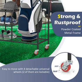 GYMAX golf bag organizer club-slot illustrating space for six clubs or flags.