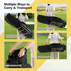 GYMAX golf cart bag durable 420D polyester withstands rough course use.
