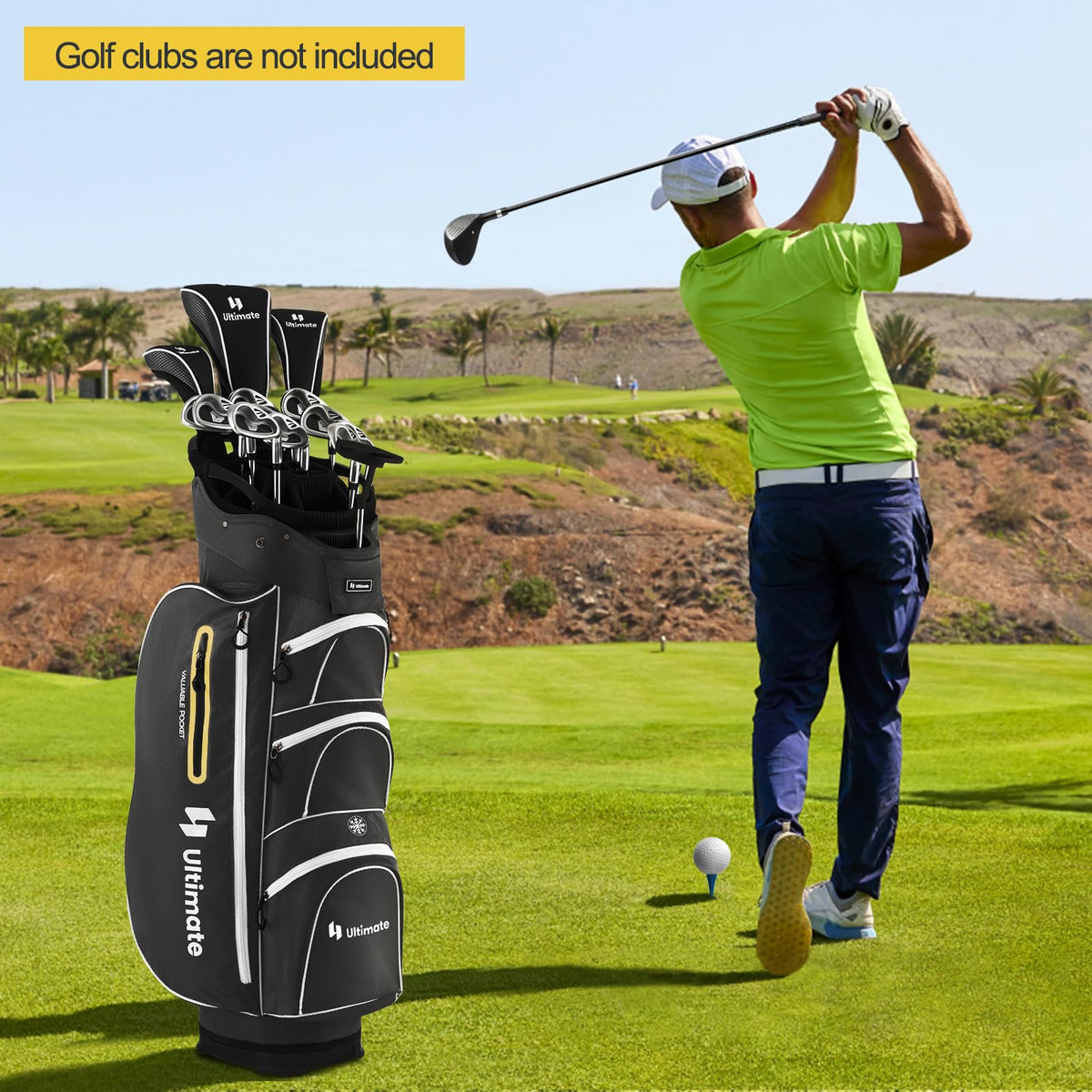 GYMAX golf cart bag multiple carry handles for versatile transport.