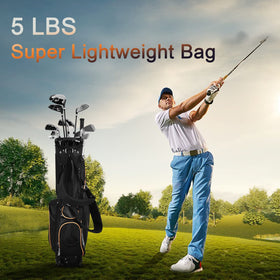 GYMAX Golf Stand Bag built-in top handle offers convenient lifting between shots.