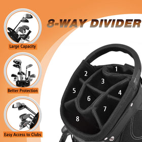 GYMAX Golf Stand Bag with waterproof material protects gear in wet conditions.
