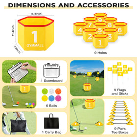 GYMMALL yellow flags mark holes clearly for lawn or beach play.