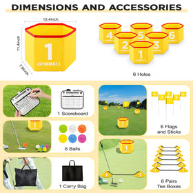 GYMMALL Backyard Golf Set flags marking targets for scoring fun