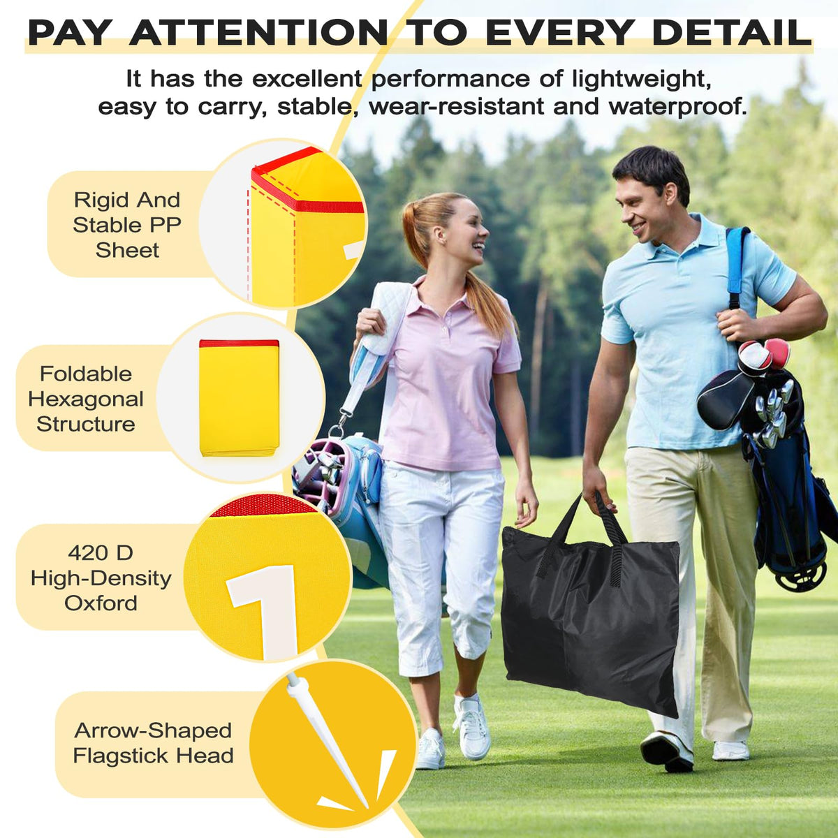 GYMMALL Backyard Golf Set tee boxes aid consistent shots on any ground