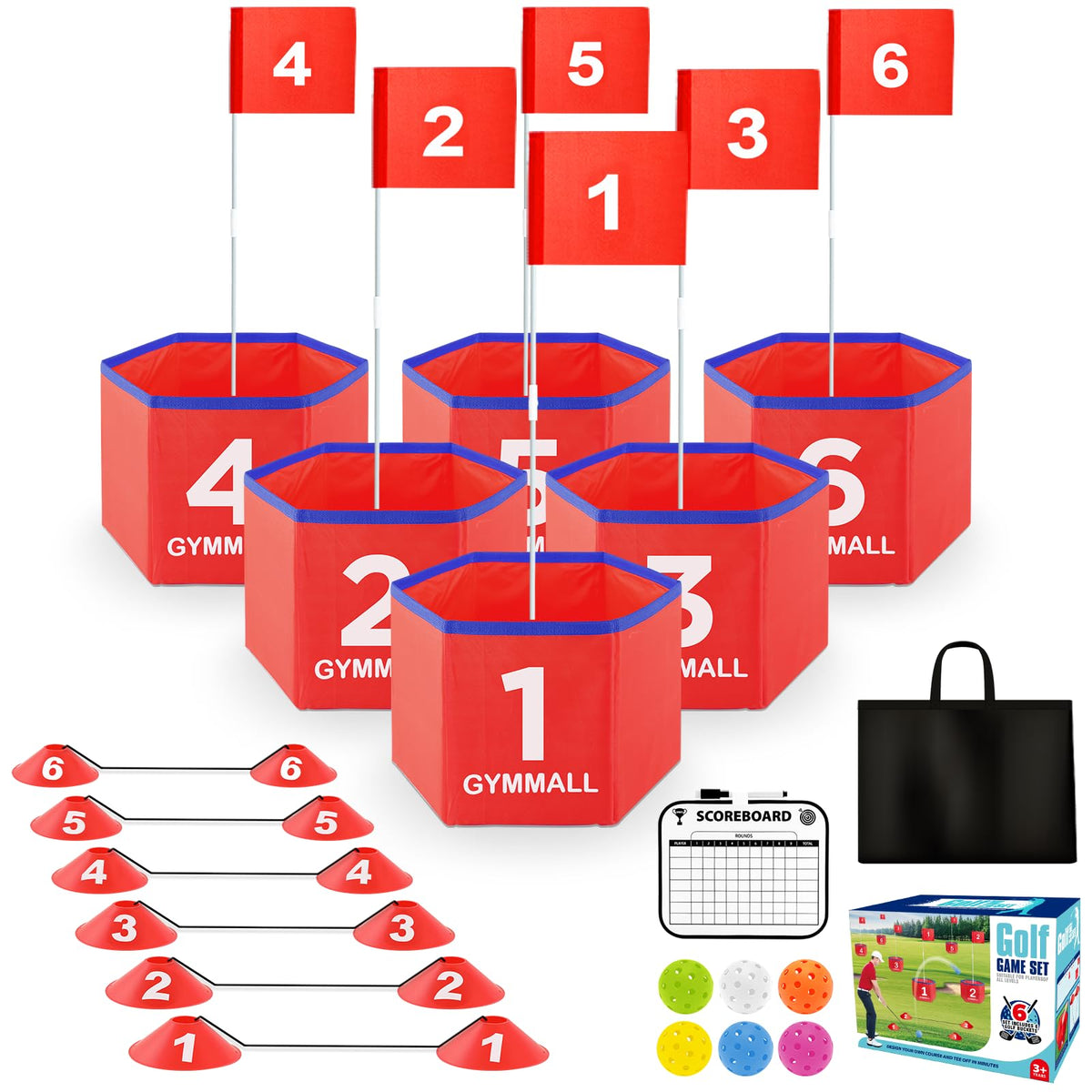 GYMMALL Golf Bucket Yard Game assembly for quick setup