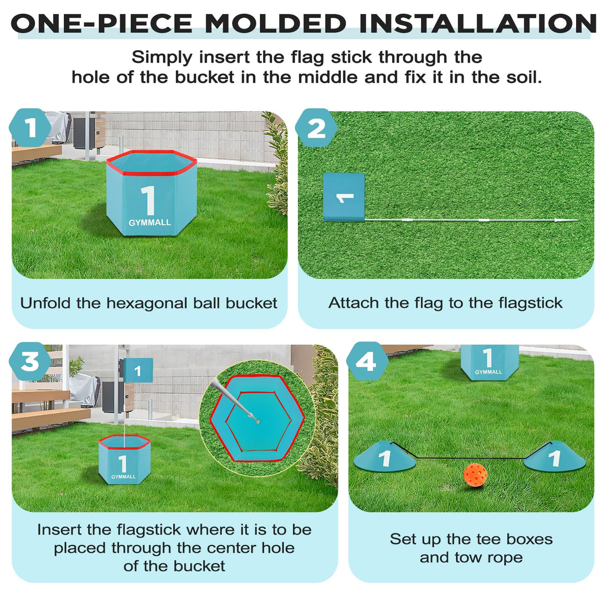 GYMMALL Golf Bucket Yard Game balls are suitable for safe indoor and outdoor practice.