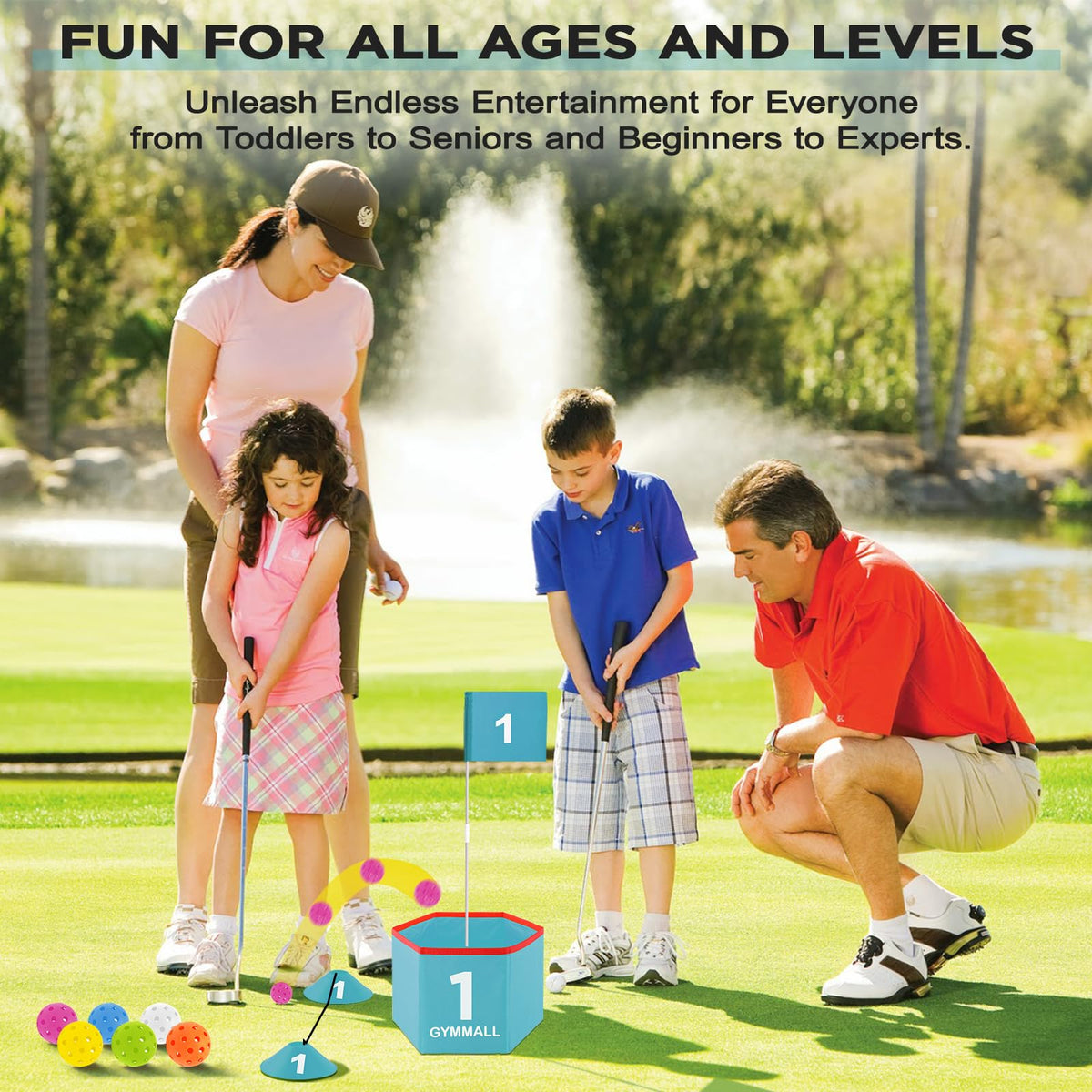 GYMMALL Golf Bucket Yard Game at the beach for casual play