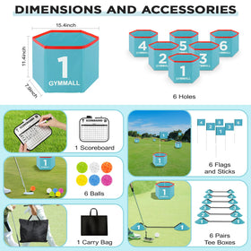 GYMMALL Golf Bucket Yard Game blue buckets provide a stable base during play.