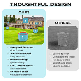 GYMMALL Golf Bucket Yard Game folded for easy travel and storage