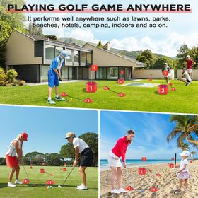 GYMMALL Golf Bucket Yard Game on a green lawn for versatile indoor-outdoor use
