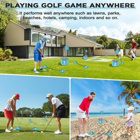GYMMALL Golf Bucket Yard Game outdoor lawn setup for friendly backyard challenges.