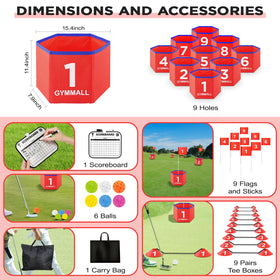 GYMMALL Golf Bucket Yard Game red flags and sticks mark the course clearly