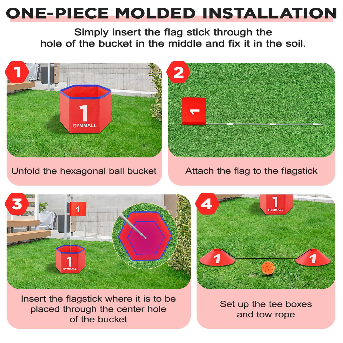 GYMMALL Golf Bucket Yard Game scoreboard helps track scores during backyard rounds