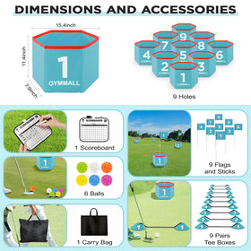 GYMMALL Golf Bucket Yard Game hexagonal frame stays stable during play