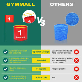 GYMMALL nine-hole bucket holes enabling easy backyard practice
