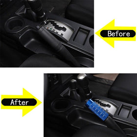 HAGEZA FJ Cruiser handbrake cover in red provides subtle contrast and durability.