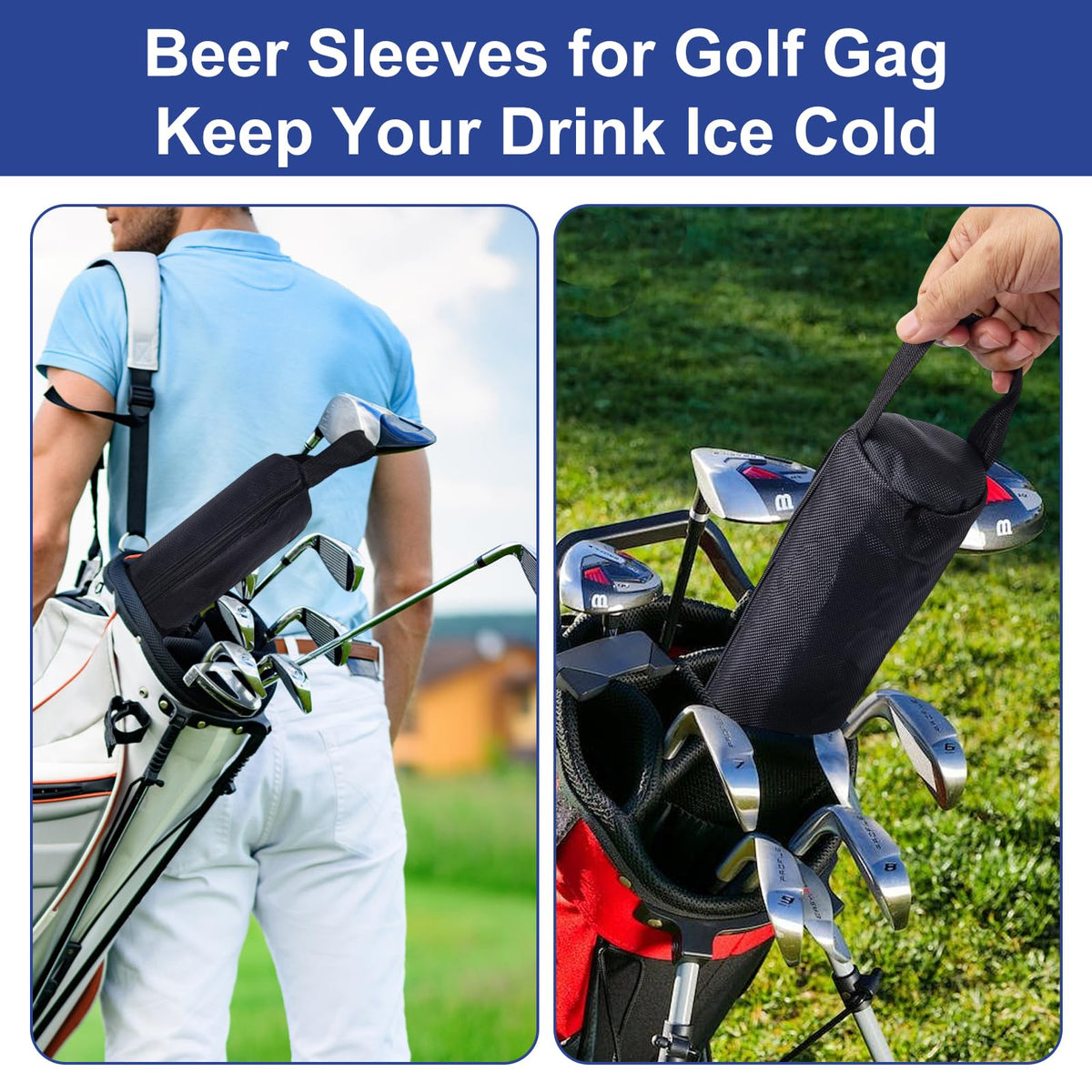 Hagsfire golf sleeve features a full length zipper for easy loading