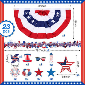 Hahafelt American pleated fan flag adds classic red white blue flair.