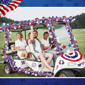Hahafelt patriotic PVC decor pack is durable for outdoor use.