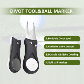 Hairchens retractable golf club brush for easy on the go cleaning.