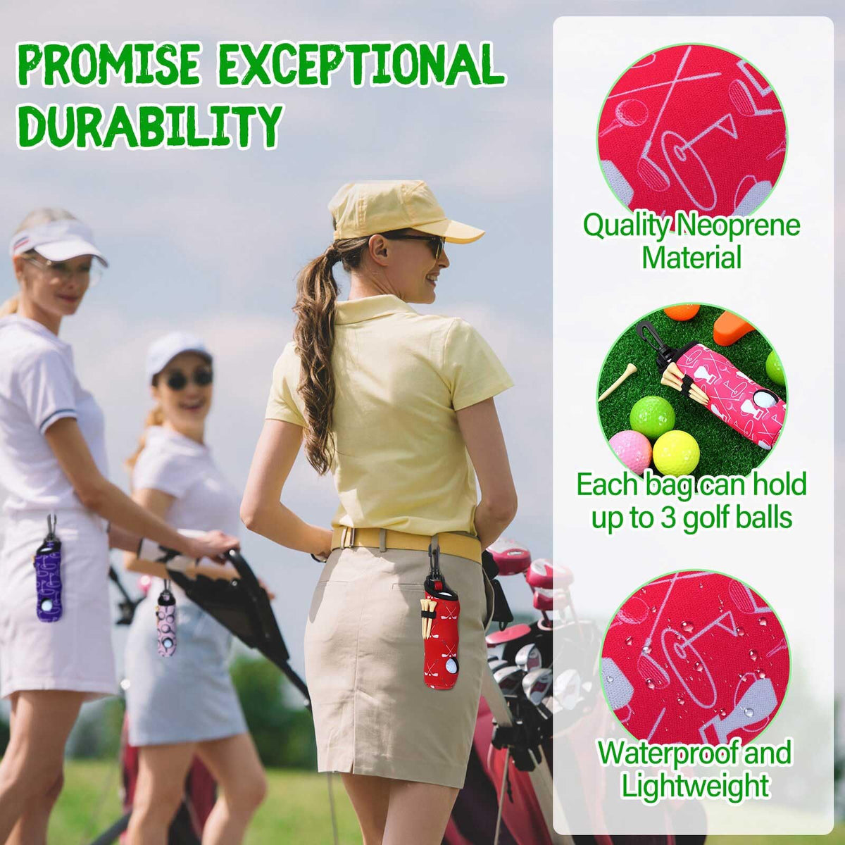 Halloscume belt hook golf-club bag attaches securely to belts or bags.