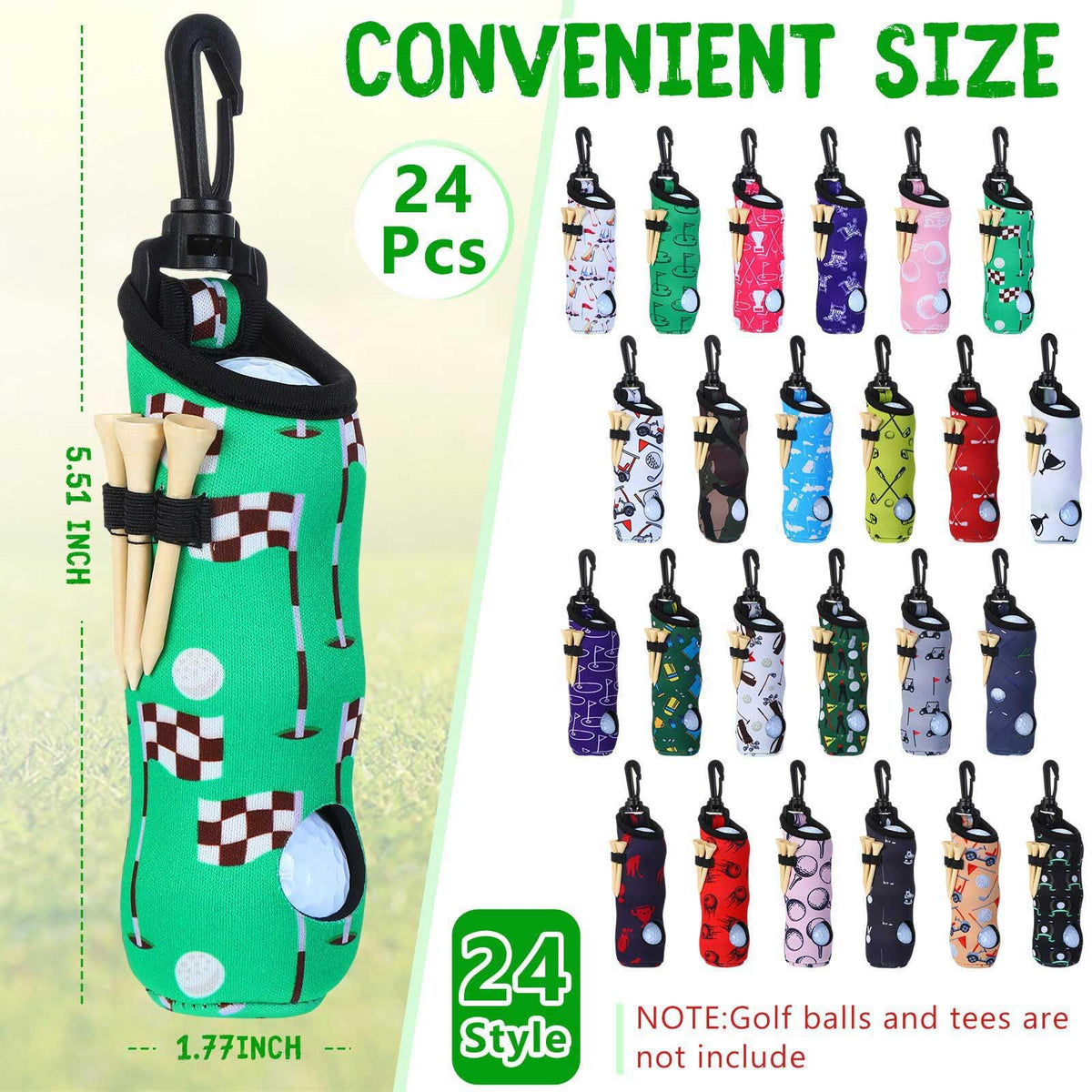 Halloscume tee holder keychain belt clip keeps tees accessible during rounds.