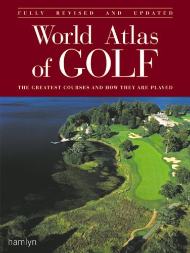 Hamlyn World Atlas of Golf cover showing iconic courses for enthusiasts.