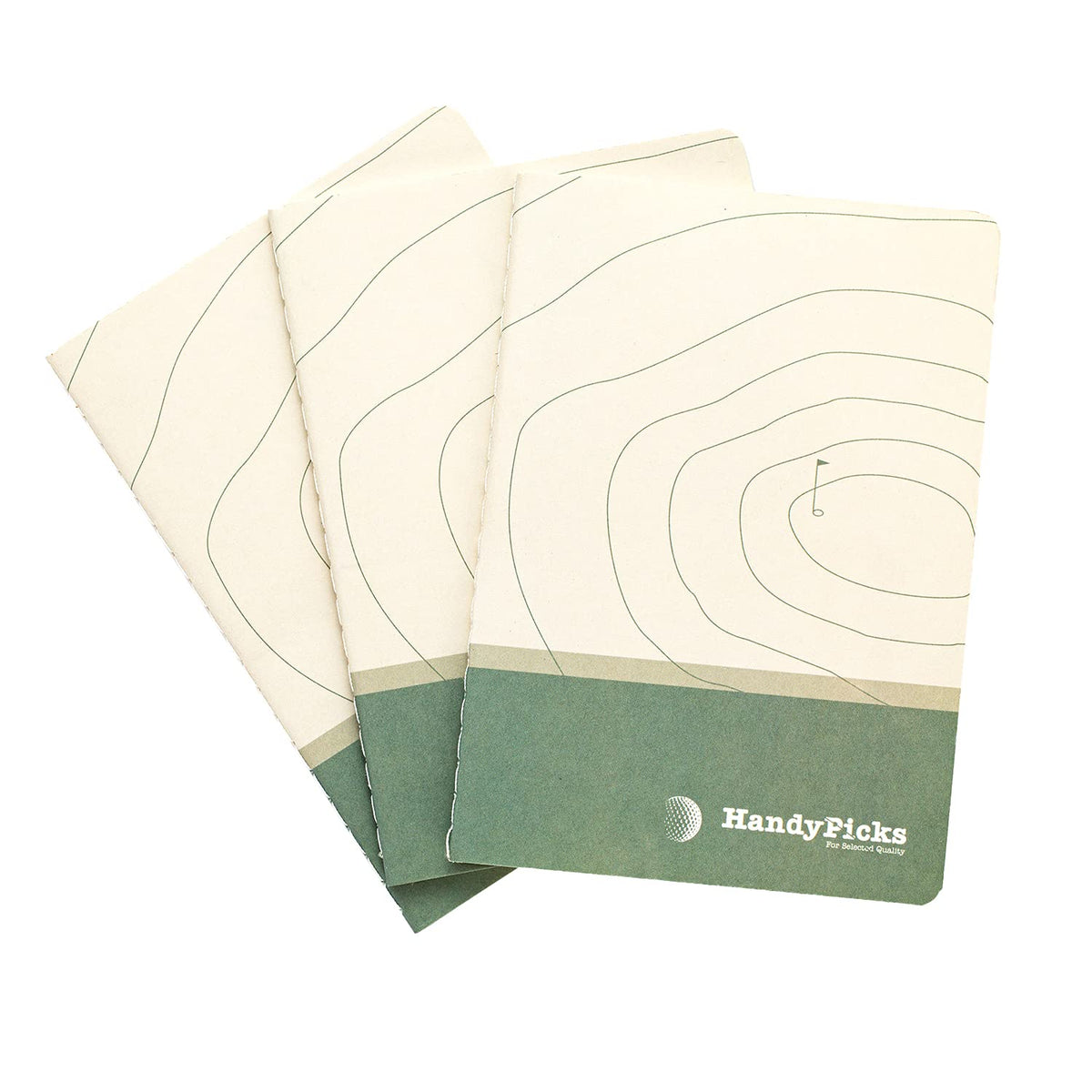 Handy Picks golf log refills leather cover ready for on-course use.
